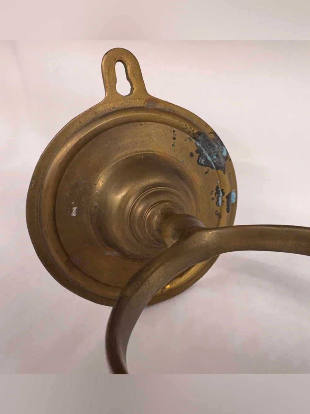 Vintage Solid Brass Gimbaled Ship's Wall Sconce Candle Holder Nautical Marine